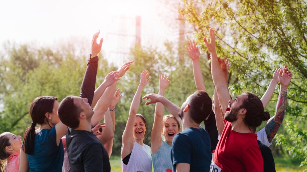 friendly running community group preparing for running events UK for beginners